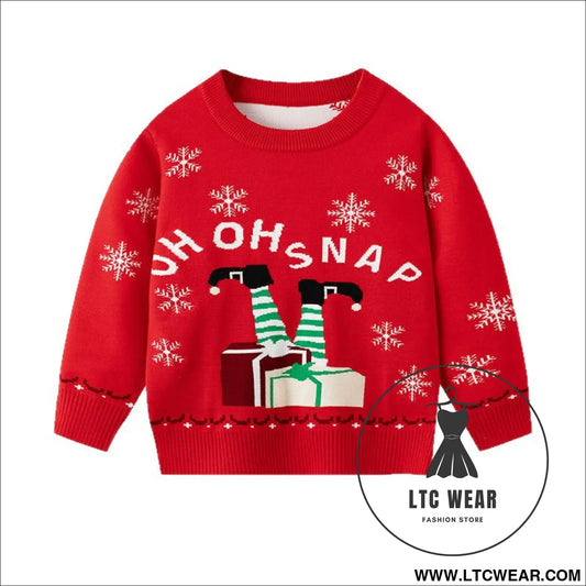 Christmas snowflake gift box baby cartoon base pullover sweater