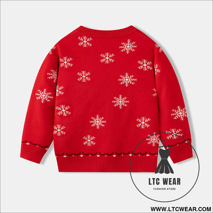 Christmas snowflake gift box baby cartoon base pullover sweater