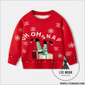 Christmas snowflake gift box baby cartoon base pullover sweater - red / 3y(90cm）