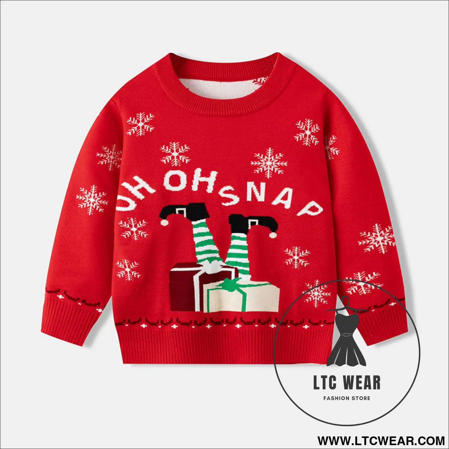 Christmas snowflake gift box baby cartoon base pullover sweater - red / 3y(90cm）