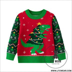 Christmas sweater baby cartoon dinosaur base pullover knit sweater