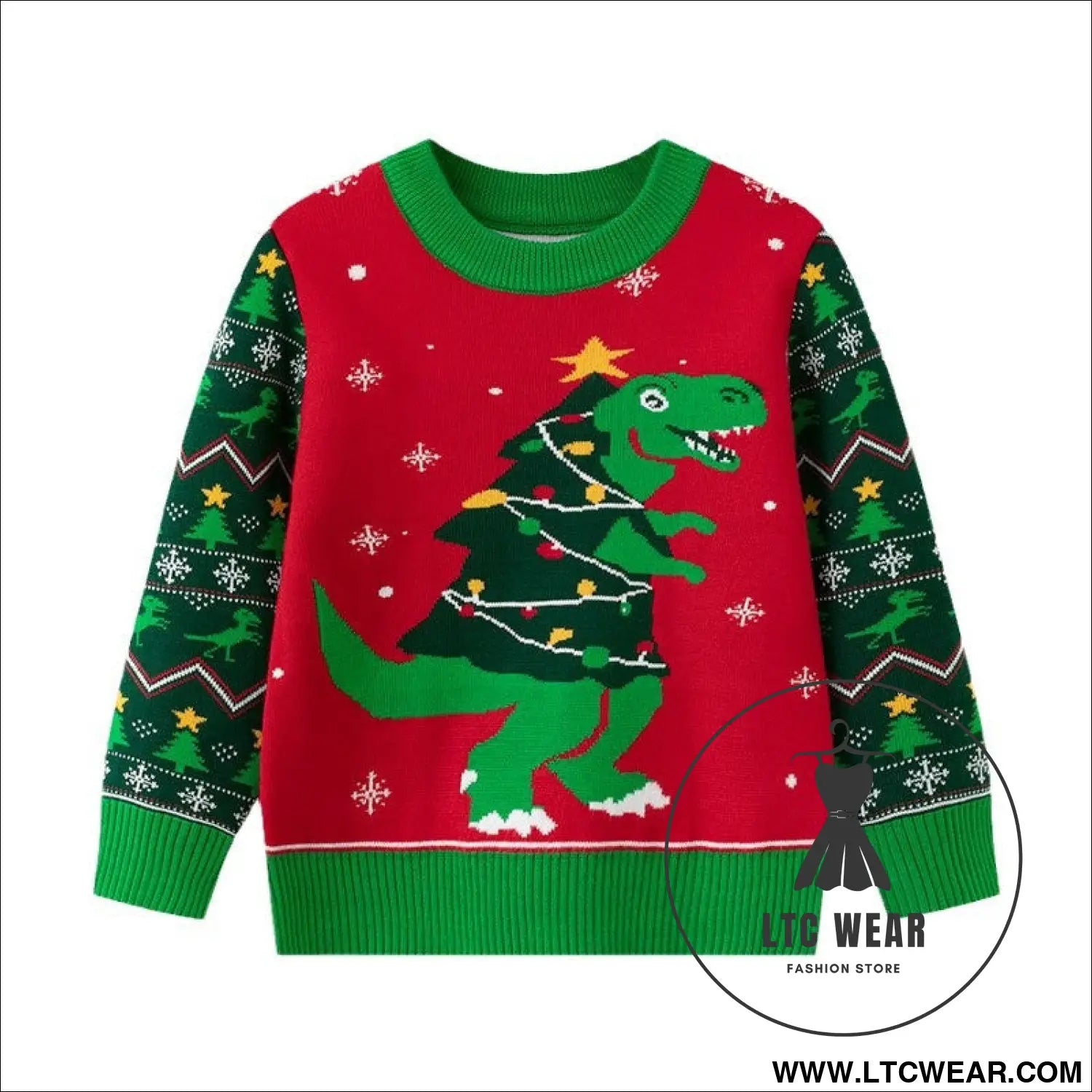 Christmas sweater baby cartoon dinosaur base pullover knit sweater