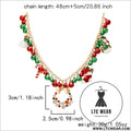 Christmas-themed necklace for women santa claus wreath rhinestone pendant christmas bell and tree sweater chain