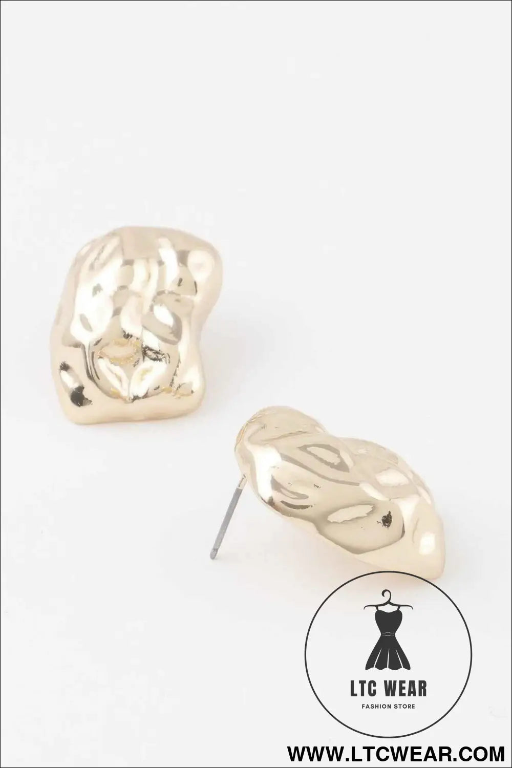 Chunky Textured Dish Stud Earrings