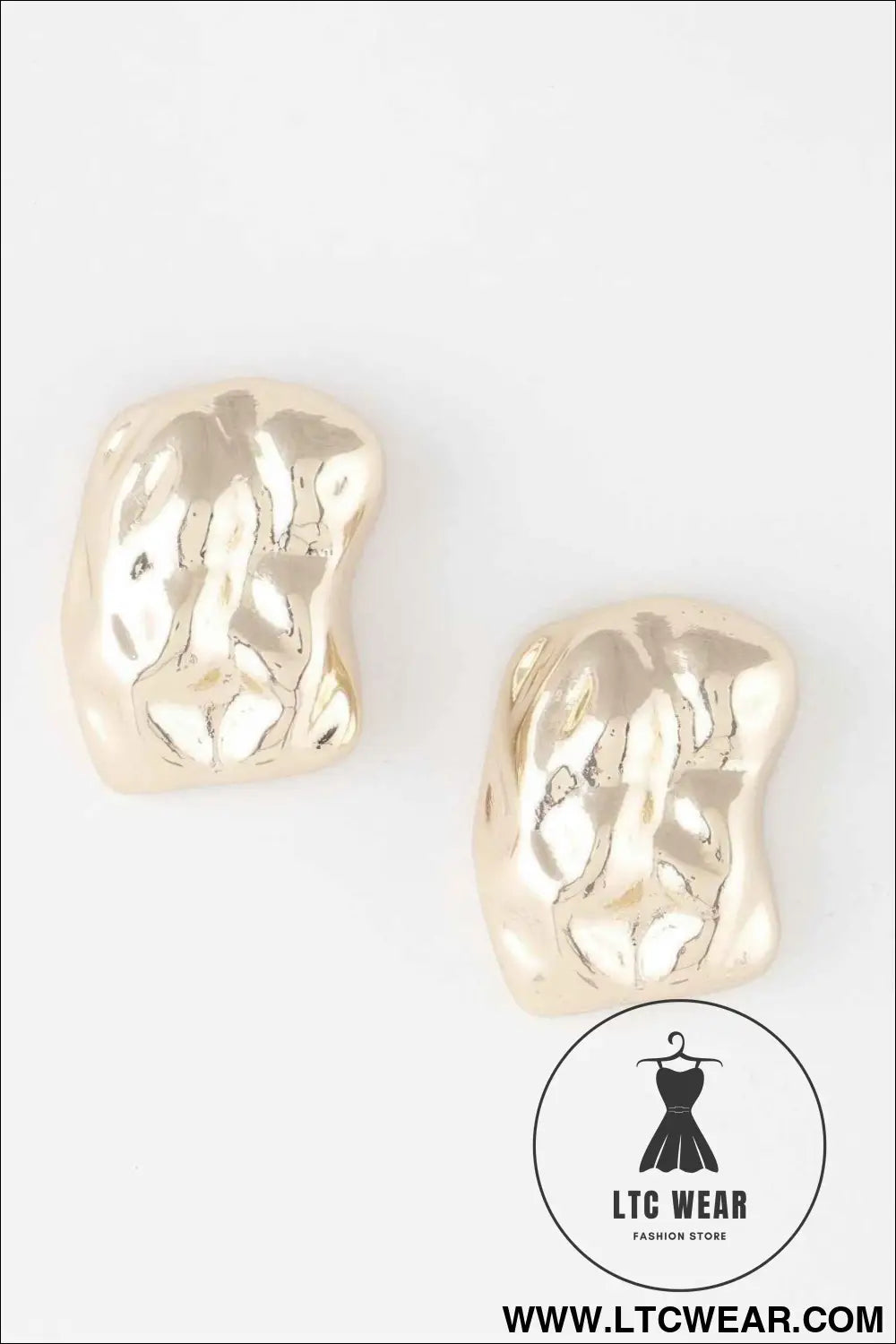 Chunky Textured Dish Stud Earrings