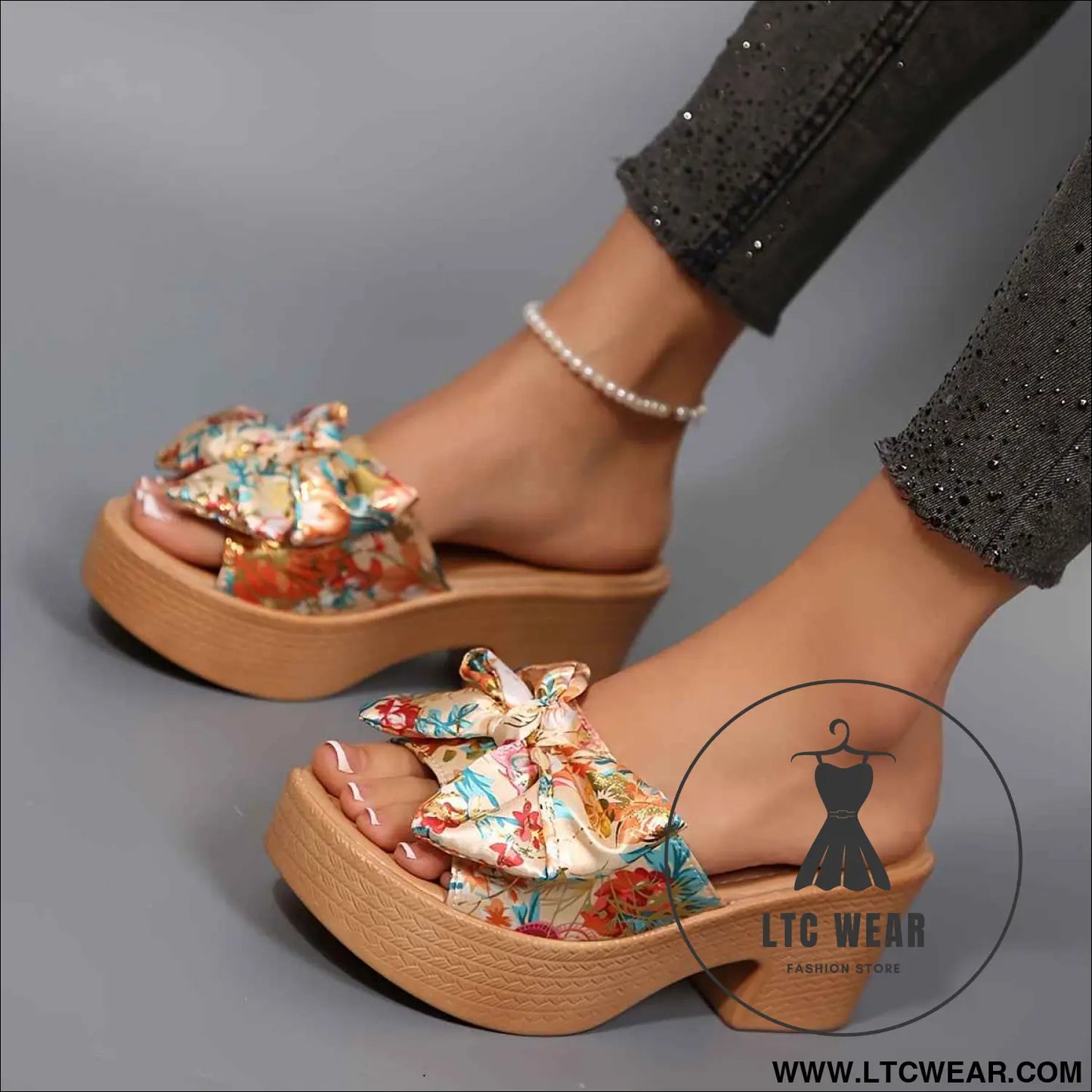 Chunky Wedge Summer Sandals Fashionable High Heel Slides