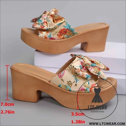 Chunky Wedge Summer Sandals Fashionable High Heel Slides