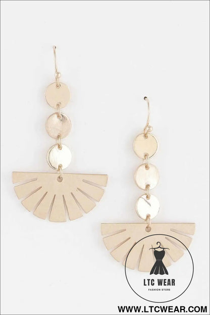 Circle Flower Drop Earrings