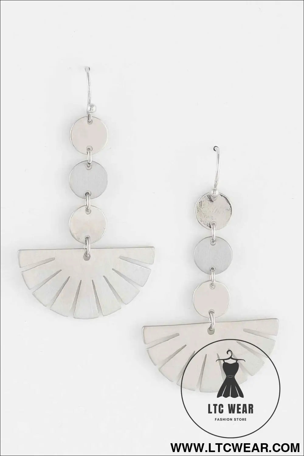 Circle Flower Drop Earrings