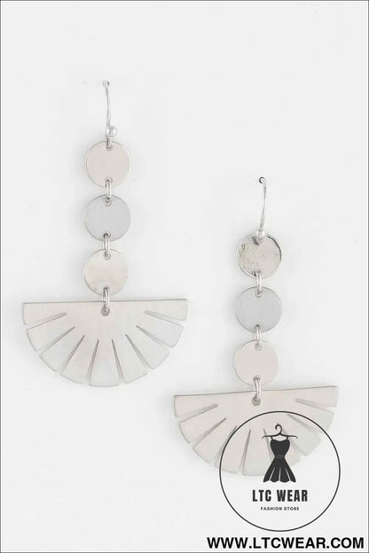 Circle Flower Drop Earrings