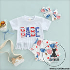 Citgeett summer independence day infant baby girl pants outf