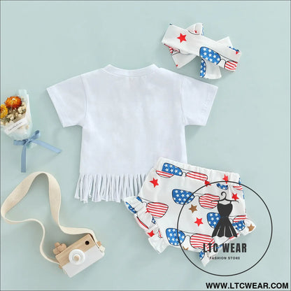 Citgeett summer independence day infant baby girl pants outf