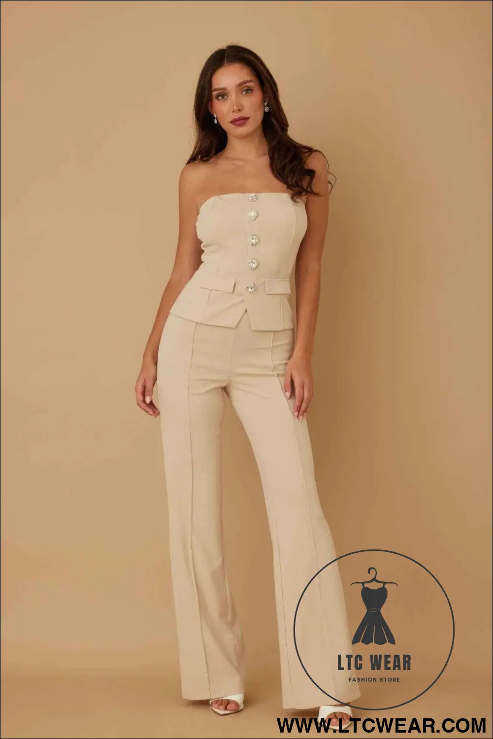 Classy Two Piece Sets With Oval Crystal Stone