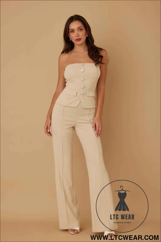 Classy Two Piece Sets With Oval Crystal Stone