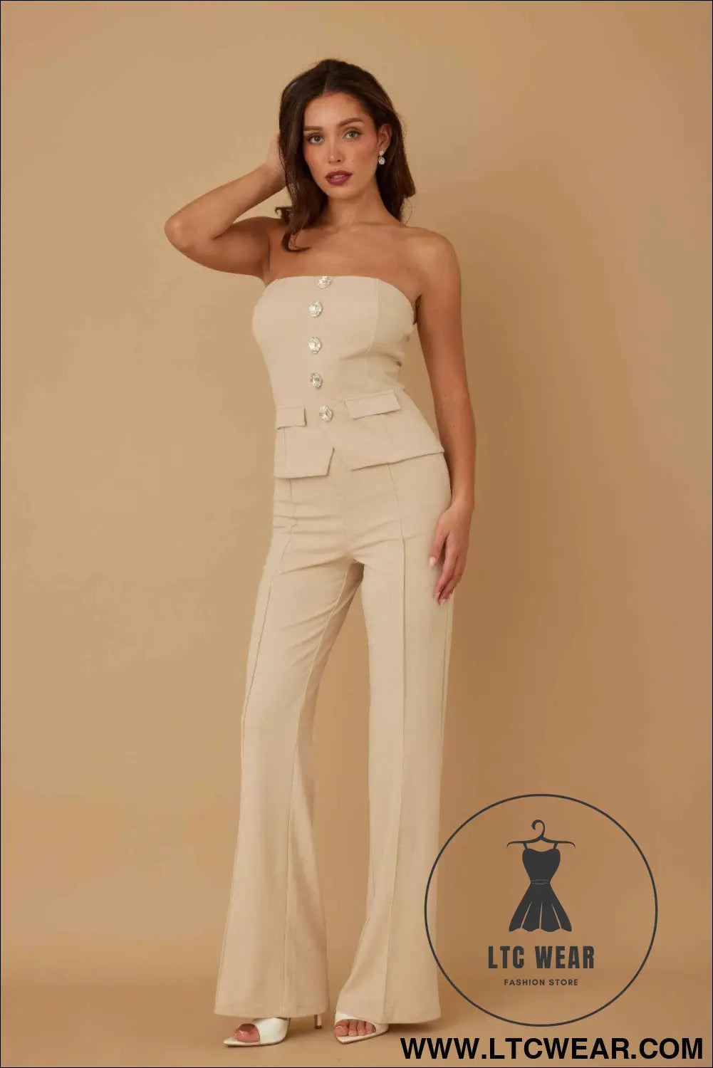 Classy Two Piece Sets With Oval Crystal Stone