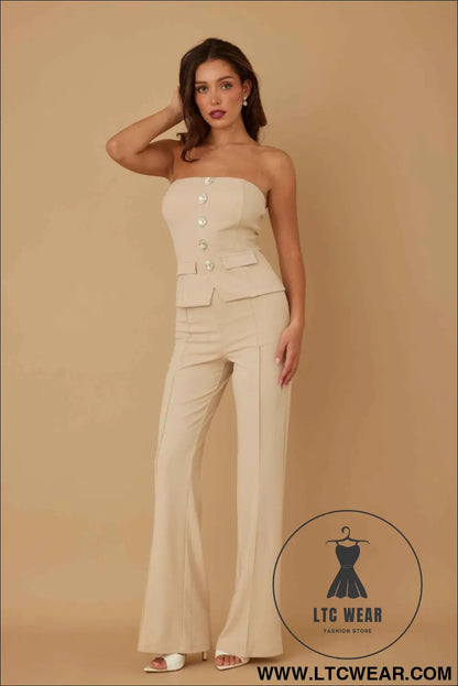 Classy Two Piece Sets With Oval Crystal Stone
