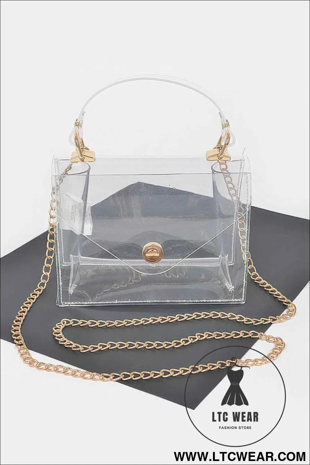 Clear Pvc Top Handle Crossbody Bag