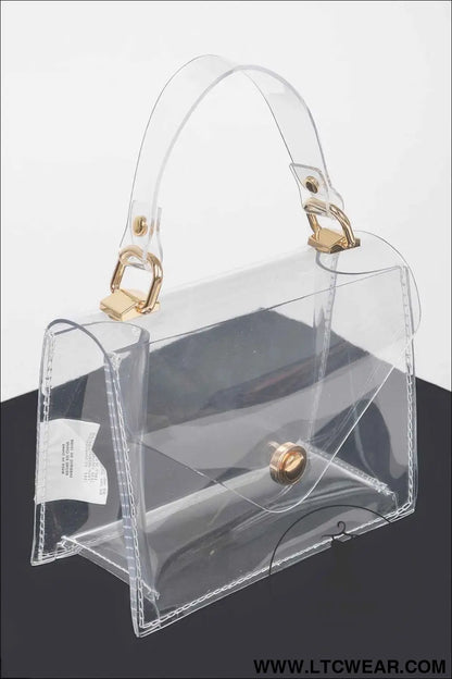 Clear Pvc Top Handle Crossbody Bag