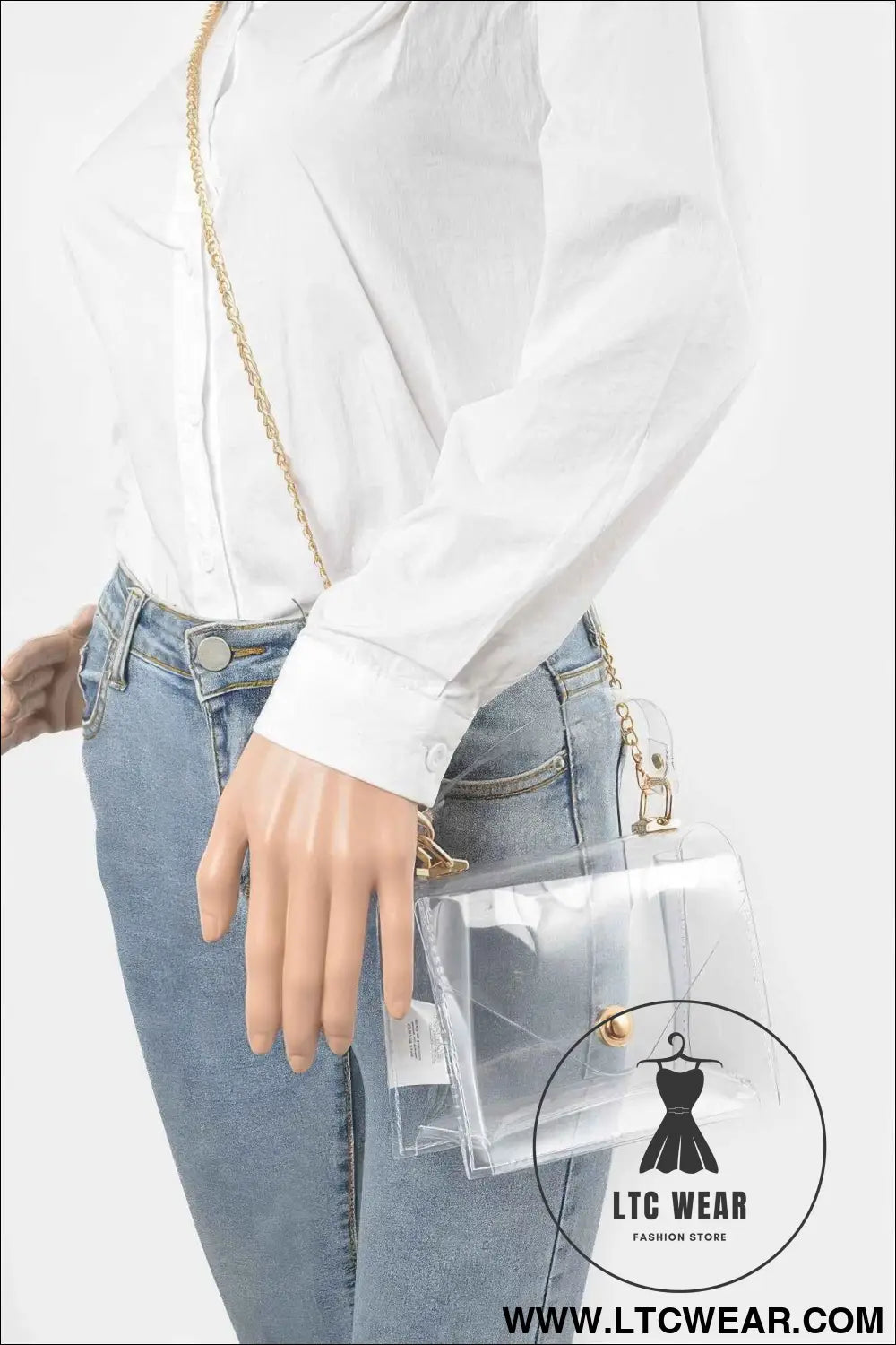 Clear Pvc Top Handle Crossbody Bag