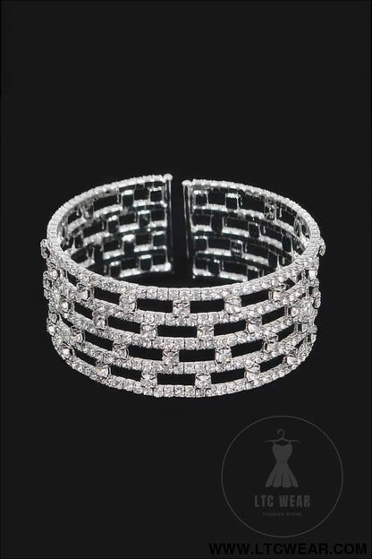 Clear Rhinestone Pattern Bangle