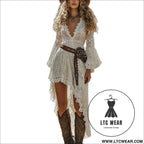 Clothingrock festival party floral leopard print polka dot lace ruffle vintage dress