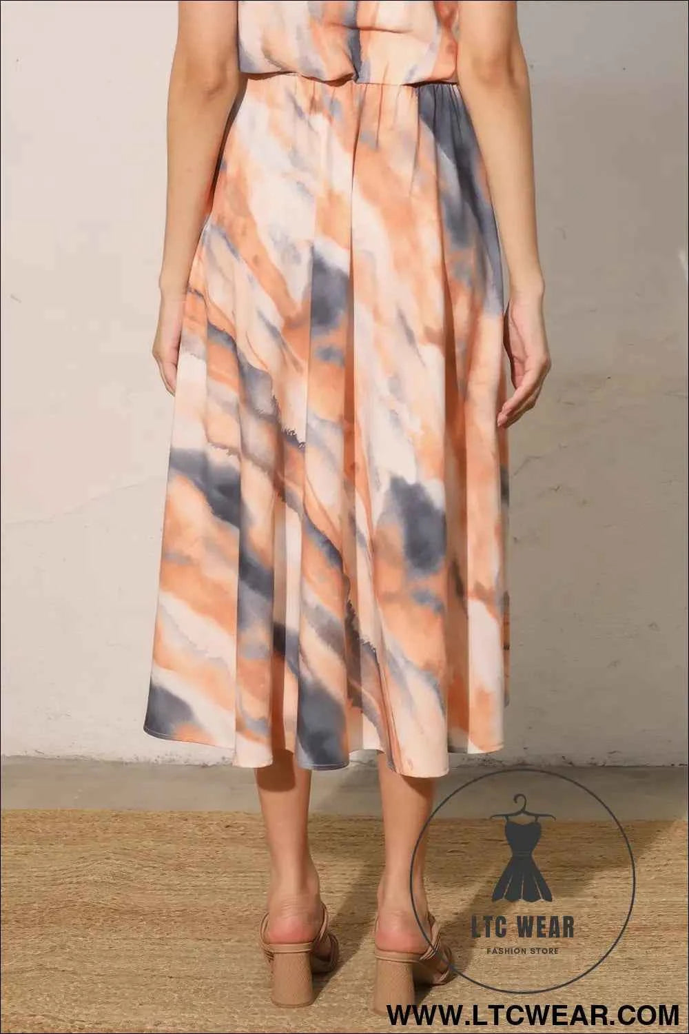 Cloud Tie Dye Midi Swing Skirt