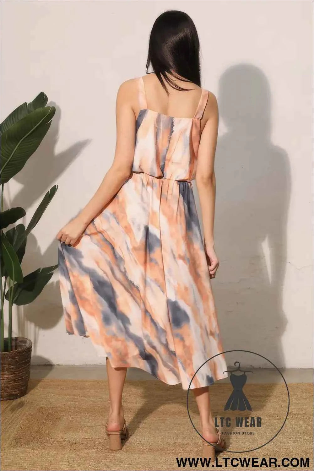 Cloud Tie Dye Midi Swing Skirt