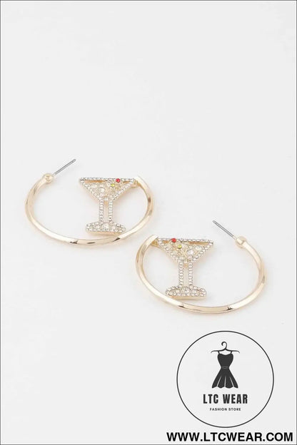 Cocktail Hoop Earrings