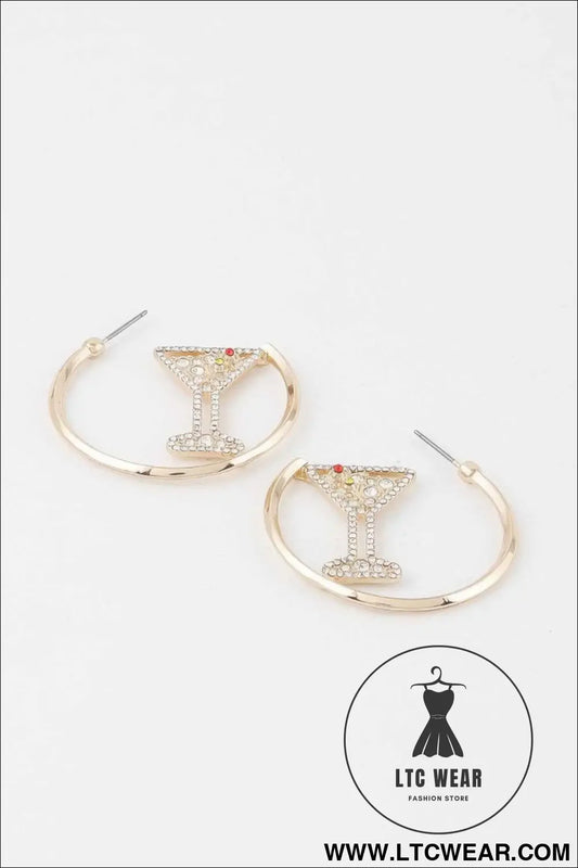 Cocktail Hoop Earrings