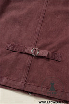 Coffee corduroy collar zipped front denim jacket - jackets