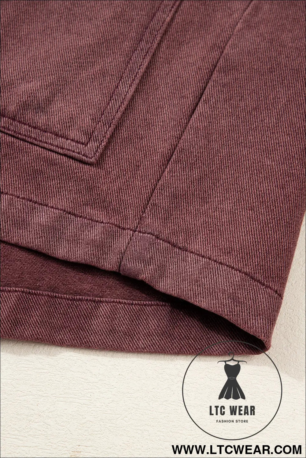 Coffee corduroy collar zipped front denim jacket - jackets