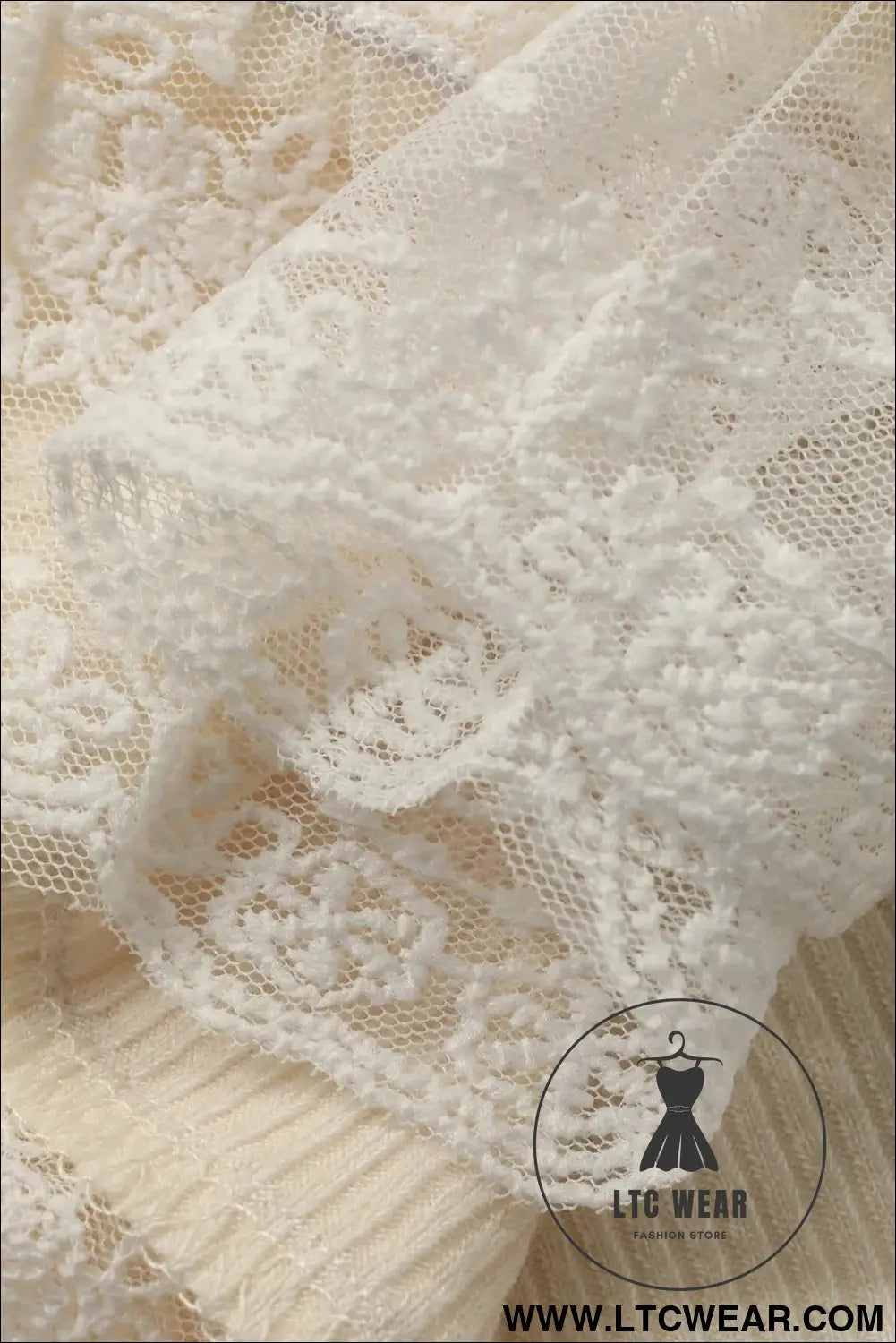 Coffee Ribbed Knit Sweet Lace Hem Vest - L.T.C Wear Online Fashion Store
