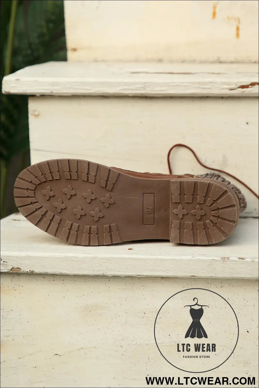 Coffee suede patchwork lace up combat boots - boots