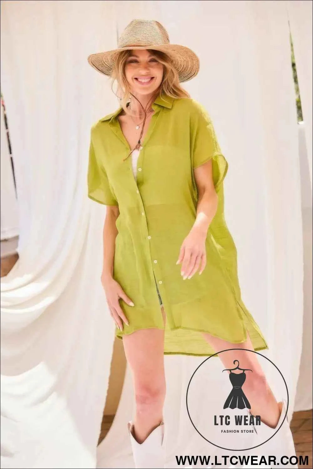 Collar Neck Button Down Robe Oversize Jacket