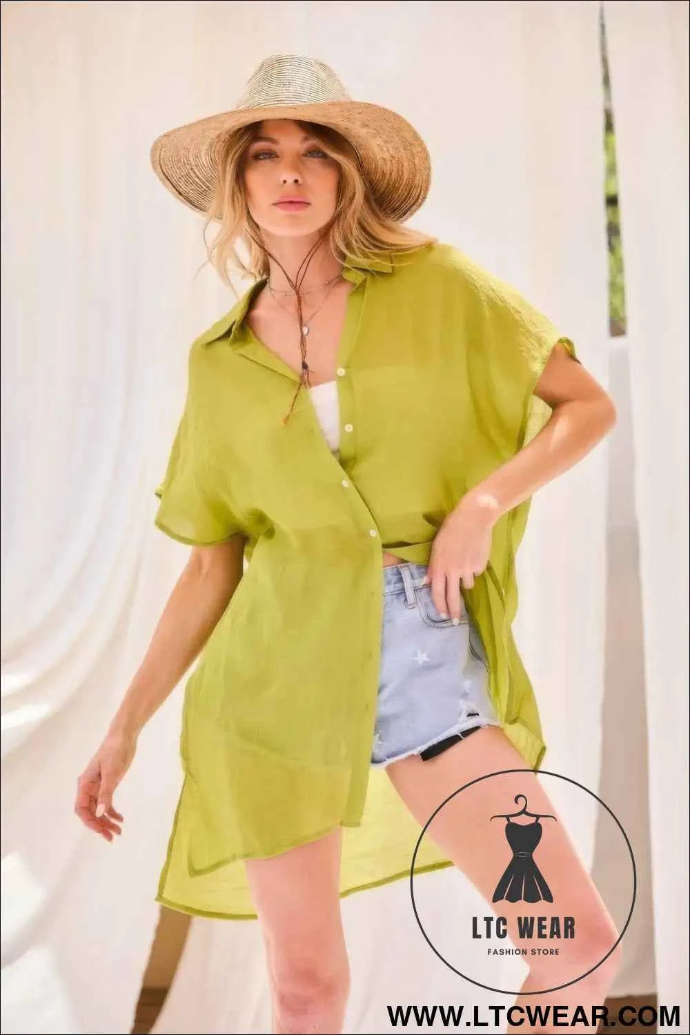 Collar Neck Button Down Robe Oversize Jacket
