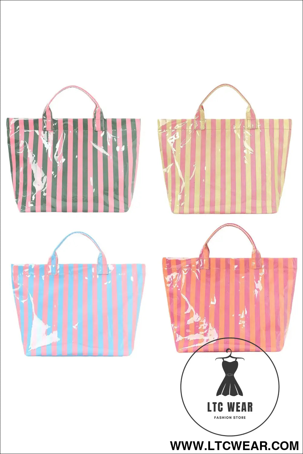 Color black glossy striped vinyl large tote bag - shoes & bags/handbags