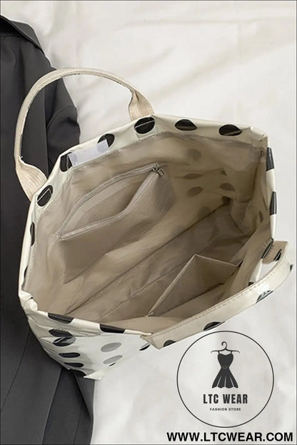 Color black Polka Dot Durable Waterproof PVC Tote Bag - L.T.C Wear Online Fashion Store