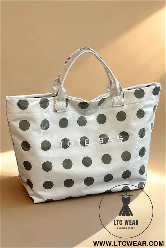 Color black Polka Dot Durable Waterproof PVC Tote Bag