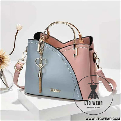 Color-blocked  large-capacity shoulder bag with high-quality crossbody design