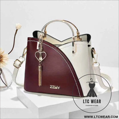 Color-blocked  large-capacity shoulder bag with high-quality crossbody design
