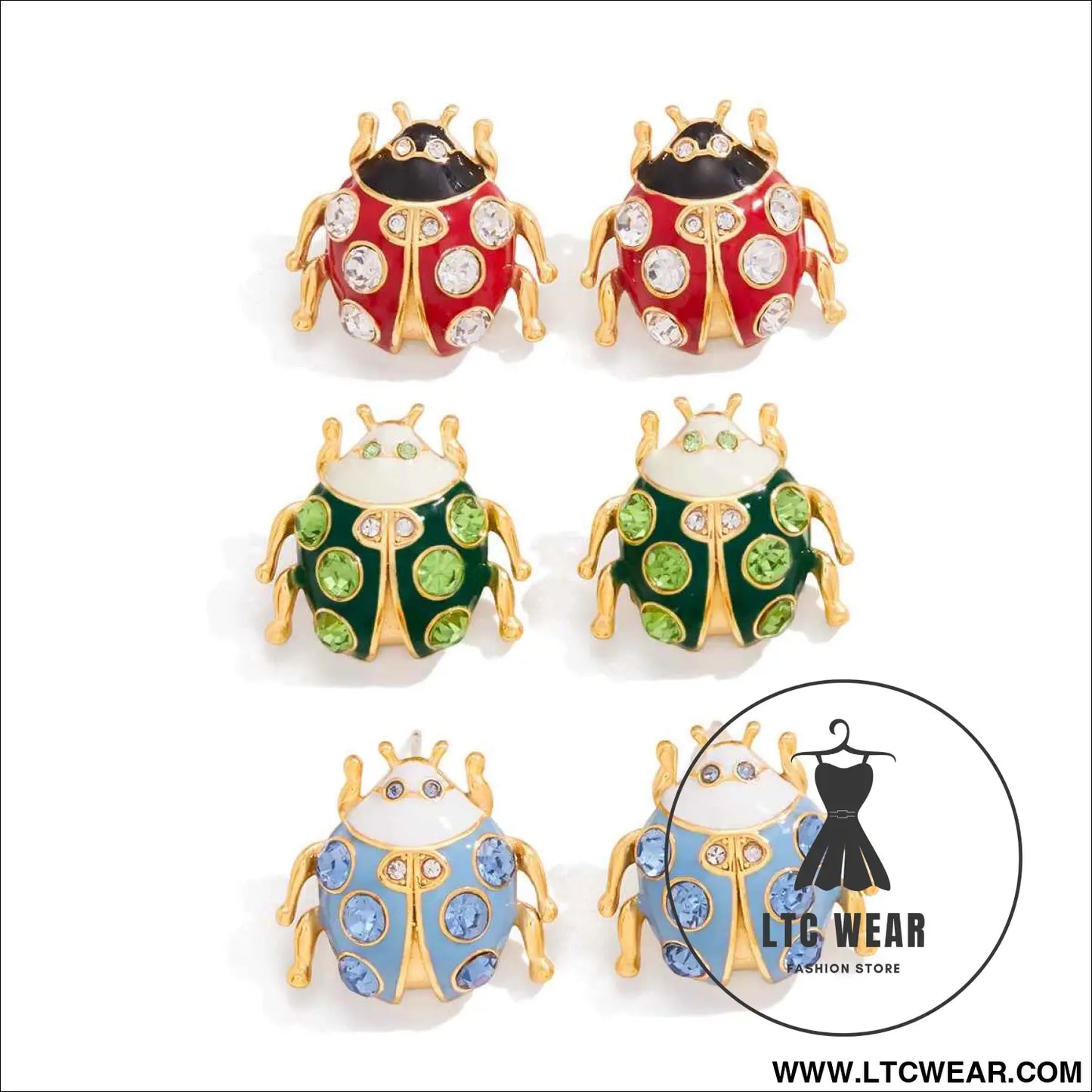 Colorful Insect Stud Earrings Collection