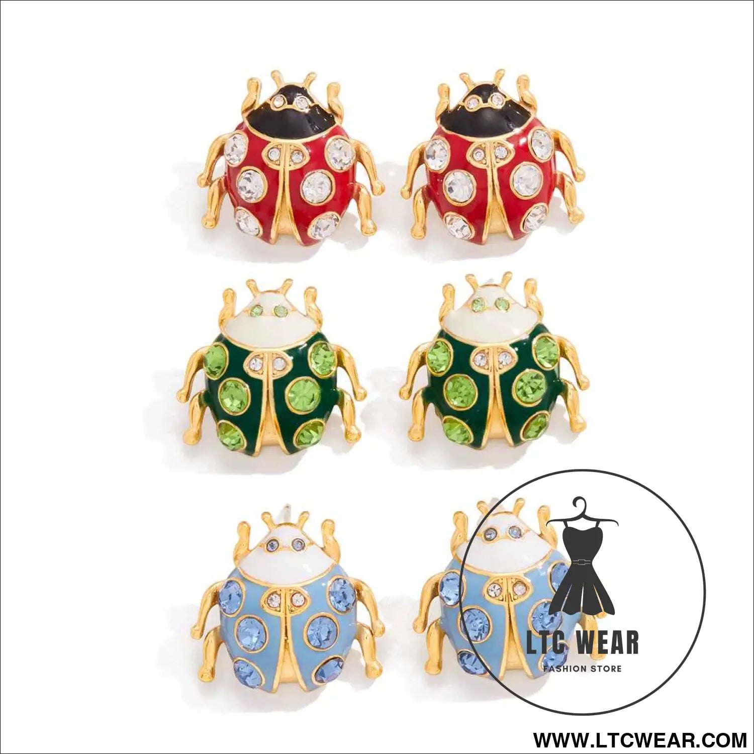 Colorful Insect Stud Earrings Collection