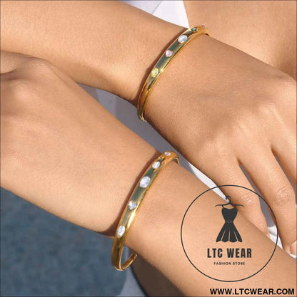 Colorful Zircon Open Bangle Collection