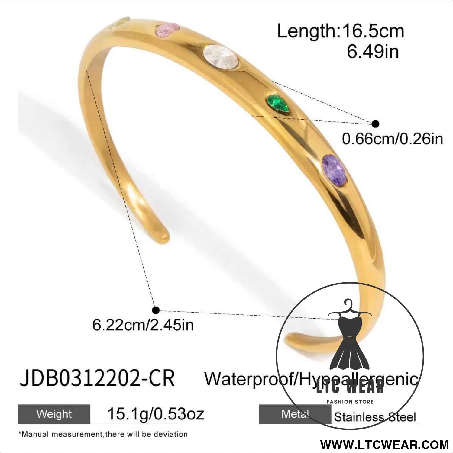 Colorful Zircon Open Bangle Collection