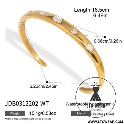 Colorful Zircon Open Bangle Collection