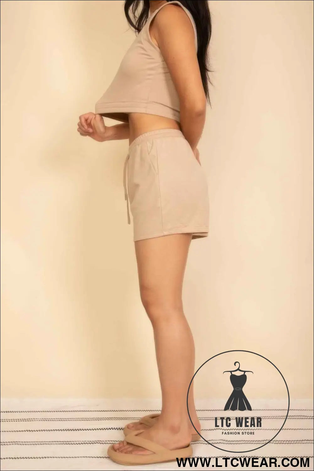 Cotton French Terry Crop Top & Shorts Set