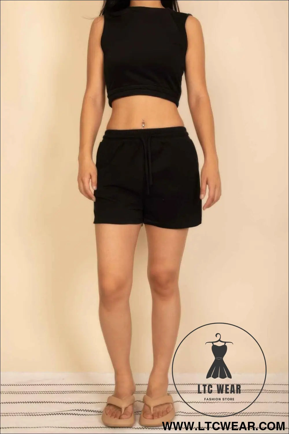 Cotton French Terry Crop Top & Shorts Set