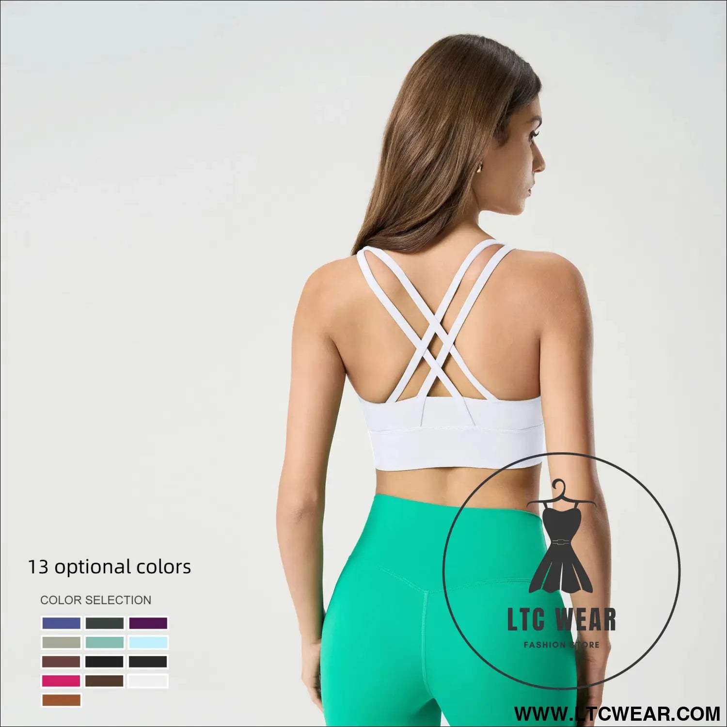 Cozy brushed yoga bra with cross back style