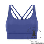 Cozy brushed yoga bra with cross back style - azure blue / 4