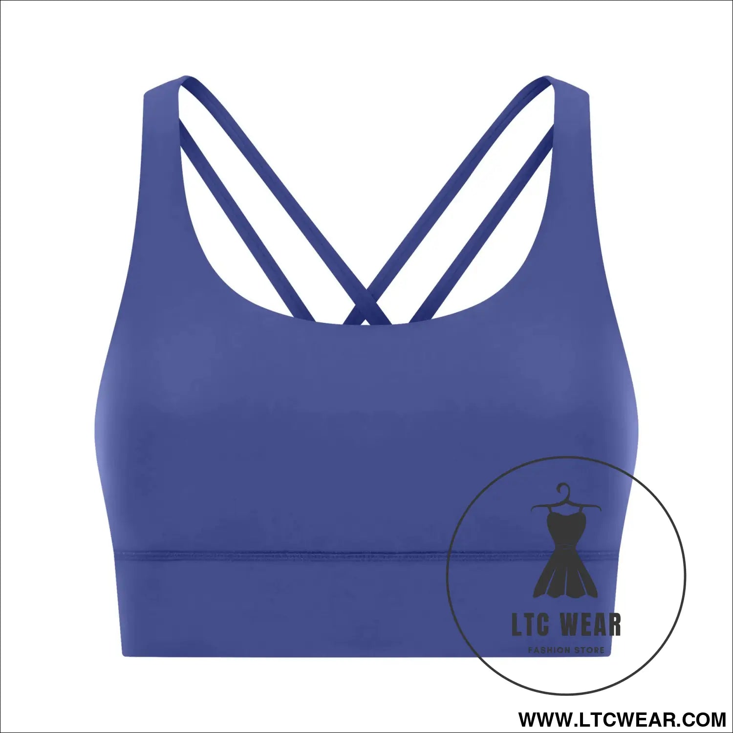 Cozy brushed yoga bra with cross back style - azure blue / 4
